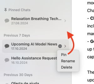 Pinning a conversation in Fello AI