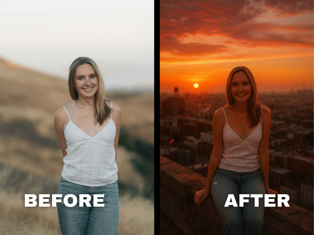 ChatGPT edited AI sunset photo