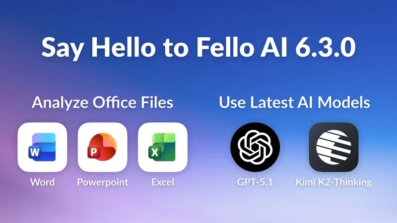 Fello AI 6.3.0: Chat with Word, Excel & Powerpoint Files!