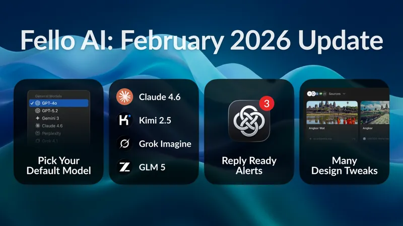 What’s New in Fello AI [Feb 2025 Update]: Claude 4.6, Custom Default Model, Notifications & More