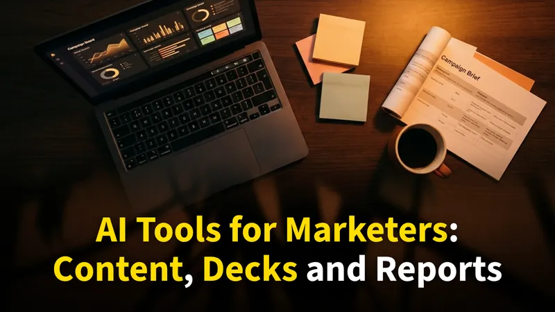 AI Tools for Marketers: Faster Content, Decks, and Reports